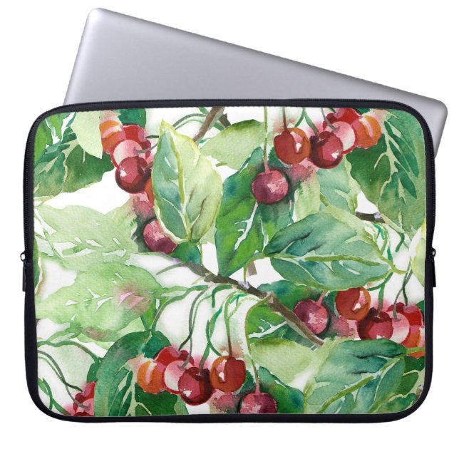 Cherry Seamless Pattern Laptopschutzhülle (Vorderseite)