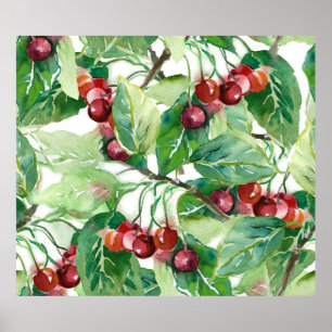 Cherry Seamless Pattern Poster