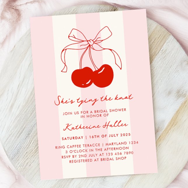 Cherry She's The Knot Brautparty Einladung (Von Creator hochgeladen)