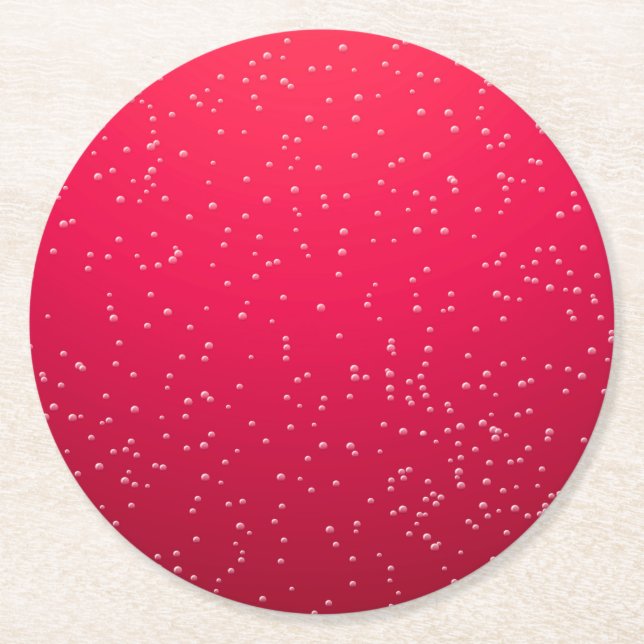 Cherry Soda mit winzigen Bläschen Hintergrundkunst Runder Pappuntersetzer (Vorderseite)
