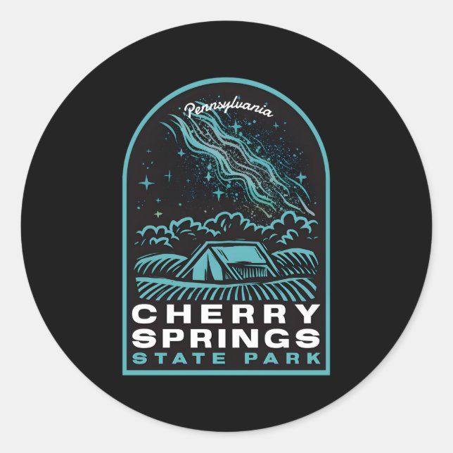 Cherry Springs Staat Park Pennsylvania Stars Runder Aufkleber (Vorderseite)