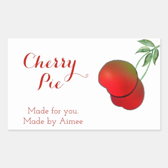 Cherry Stem Rectangle Stickers (Vorderseite)