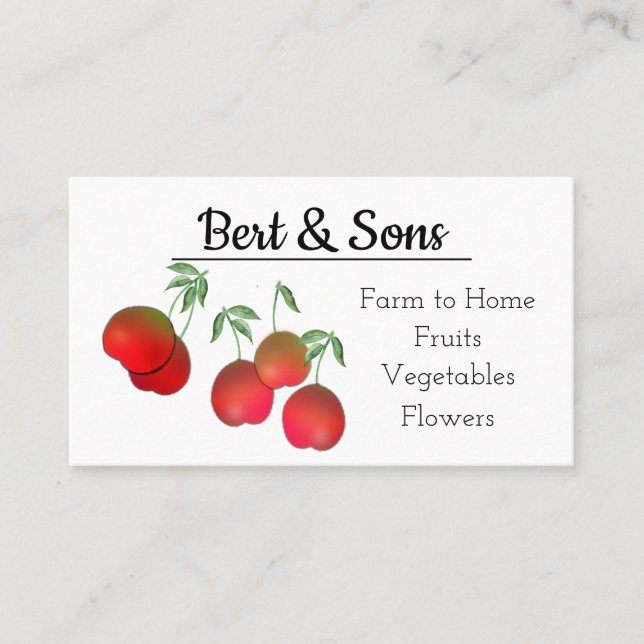 Cherry Stems Business Card Visitenkarte (Vorderseite)