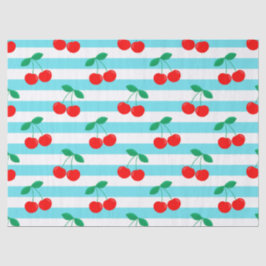 Cherry Stripe Muster - Retro Fruit Gift & Decke Seidenpapier