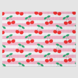 Cherry Stripe Muster - Retro Fruit Gift & Decke Seidenpapier