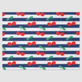 Cherry Stripe Muster - Retro Fruit Gift & Decke Seidenpapier