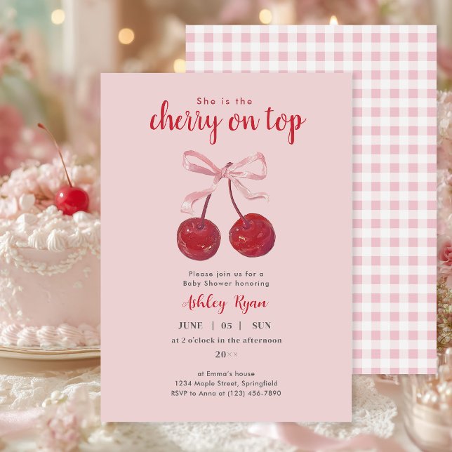 Cherry sur invitation Top Baby shower (Créateur téléchargé)