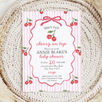 Cherry sur le Baby shower supérieur Invitation