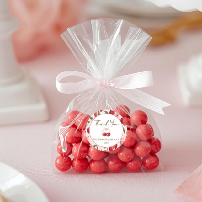 Cherry Sweet Baby-Shower-Aufkleber Runder Aufkleber (Von Creator hochgeladen)