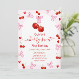 Cherry Sweet Birthday Cherries 1st Birthday Einladung
