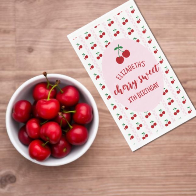 Cherry Sweet Birthday Napkins Serviette (Von Creator hochgeladen)