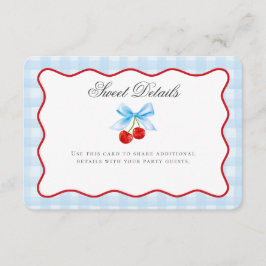 Cherry Sweet Blue Coquette Bow Details Karte einfü