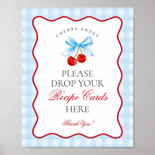 Cherry Sweet Blue Coquette Bow Mitnehmen eines Rez Poster