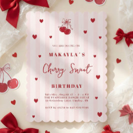 Cherry Sweet Coquette Girl Birthday Einladung