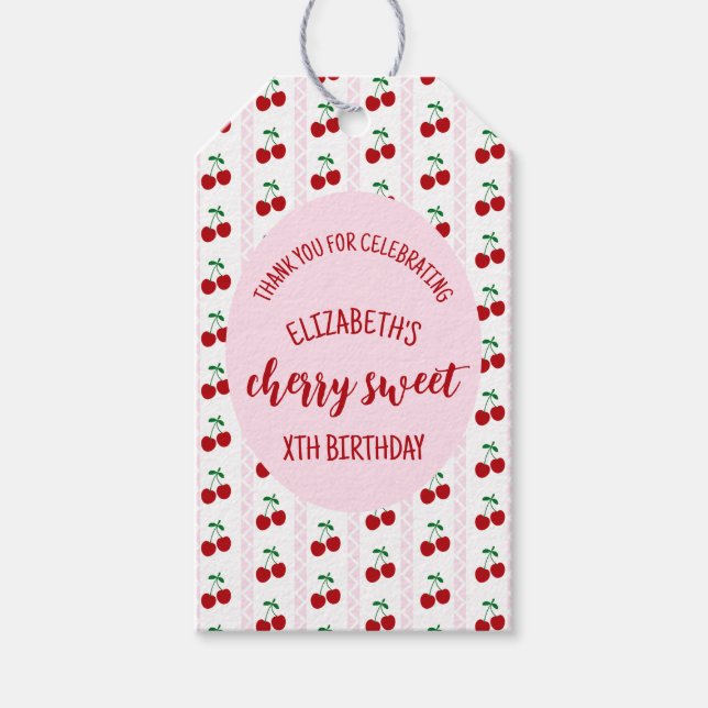 Cherry Sweet Geburtstag Geschenkanhänger (Vorderseite)