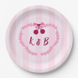 Cherry Sweet Pink Brautparty Napkins Pappteller