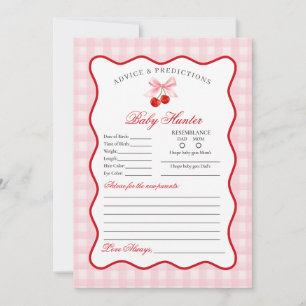 Cherry Sweet Pink Coquette Advice for Baby Card Einladung