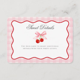 Cherry Sweet Pink Coquette Bow Details Karte einfü