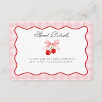 Cherry Sweet Pink Coquette Bow Details Karte einfü