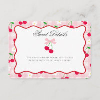 Cherry Sweet Pink Coquette Bow Details Karte einfü