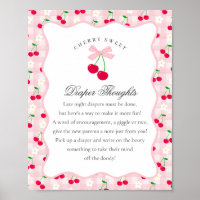Cherry Sweet Pink Coquette Bow Diaper Gedanken