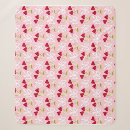 Cherry Sweet Preppy Pink und Red Teen Kids Girl Sherpadecke
