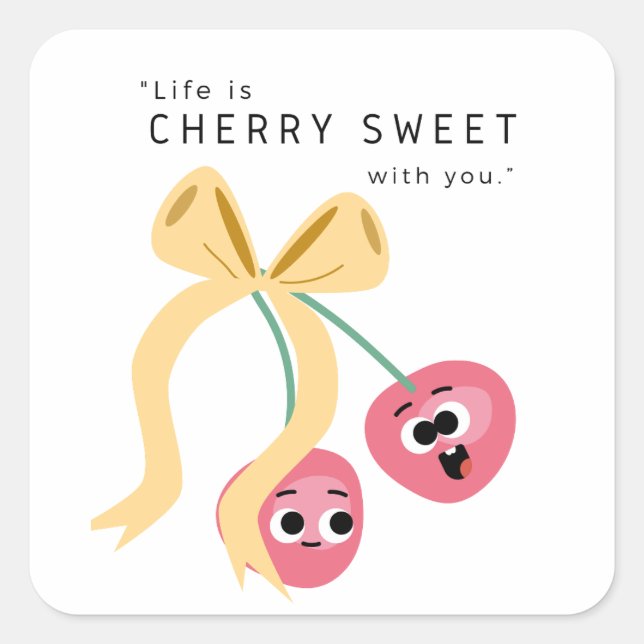 CHERRY SWEET QUADRATISCHER AUFKLEBER (Vorderseite)