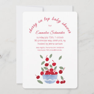 Cherry Thème Aquarelle Baby shower Invitation