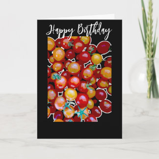CHERRY TOMATOES FOTO AUF DER SCHWARZEN BIRTHDAKART