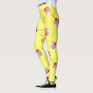 Cherry-Topped Ice Cream Muster Leggings