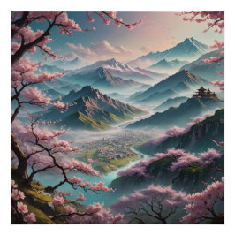 cherry tree blossoms  poster