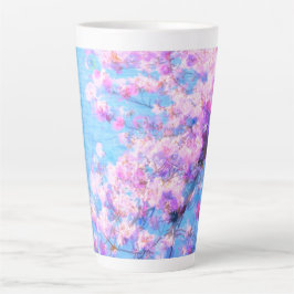 Cherry Tree Foto Malerei Latte Tasse