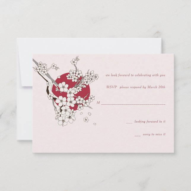 Cherry Tree Petals RSVP Card (Vorderseite)