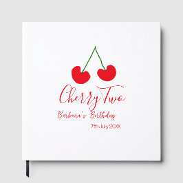 Cherry two 2nd birthday red cherry kids simple gästebuch