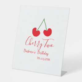 Cherry two 2nd birthday red cherry kids simple sockelschild