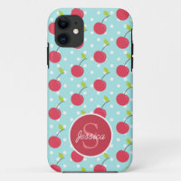 Cherry und Blue Polka Dot Pattern Personalisiert
