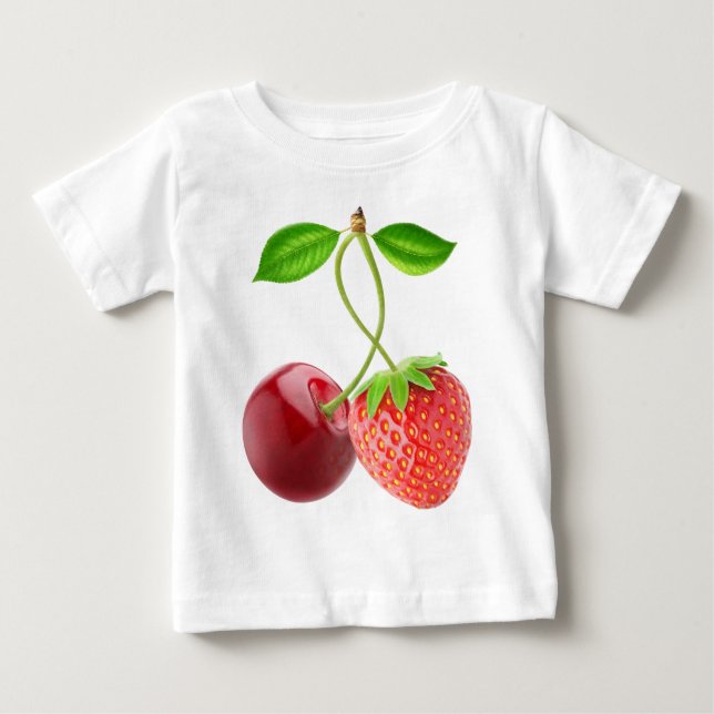 Cherry und Erdbeere zusammen Baby T-shirt (Vorderseite)