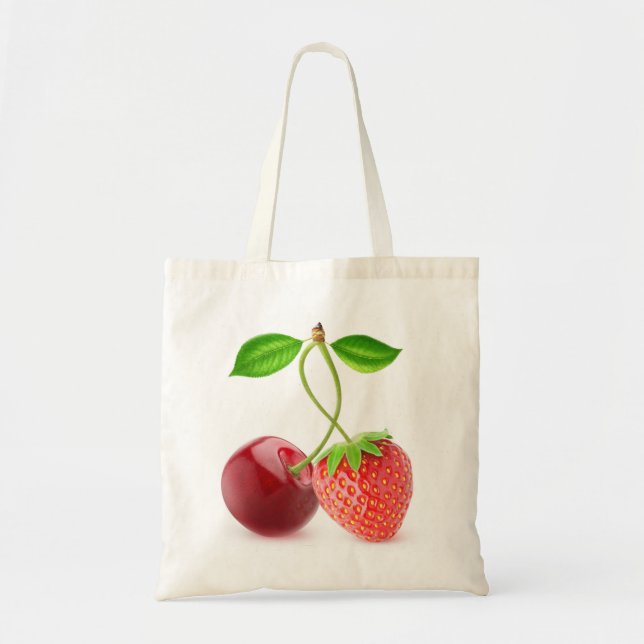 Cherry und Erdbeere zusammen Tragetasche (Vorne)
