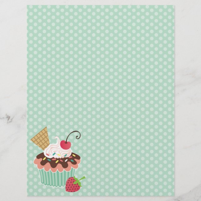 Cherry und Minze Cupcake Punkte Letterhead (Vorderseite)