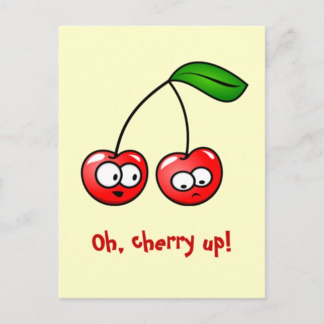 Cherry Up ! Carte postale Cerises (Devant)
