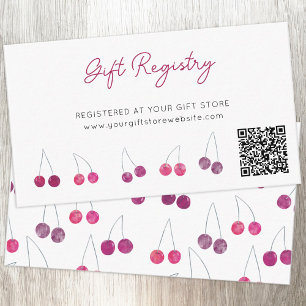 Cherry Watercolo Baby Showhandbuch QR Code Begleitkarte