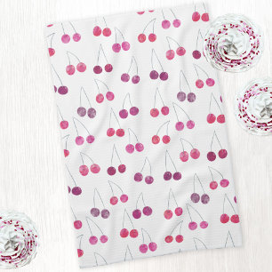Cherry Watercolor Muster Pink Geschirrtuch