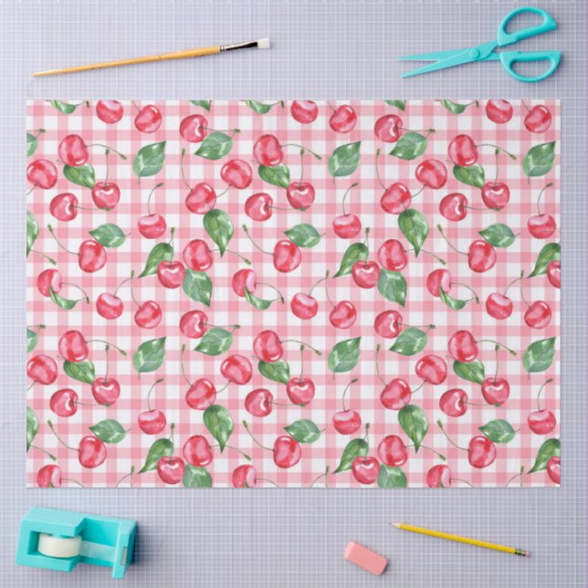 Cherry Watercolor-Muster Seidenpapier (Basteln)