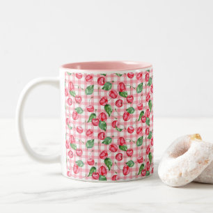 Cherry Watercolor-Muster Zweifarbige Tasse