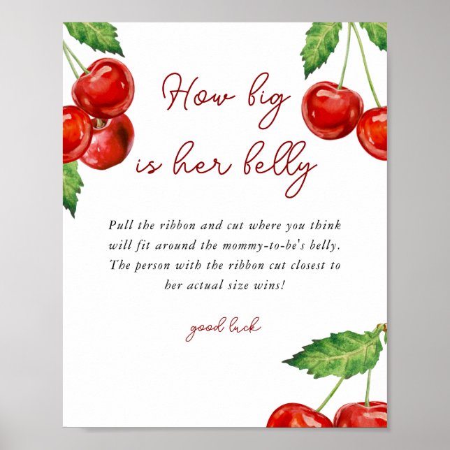 Cherry, wie groß ist ihr Baby-Duschspiel Poster (Vorne)