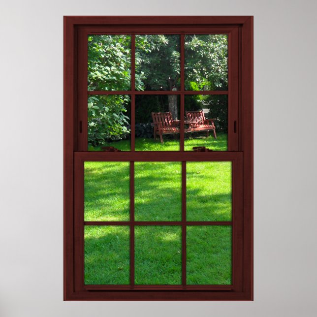 Cherry Wood Picture Backyard View Poster (Vorne)