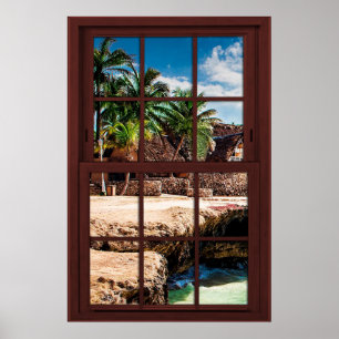 Cherry Wood Picture Karibohnenansicht Poster