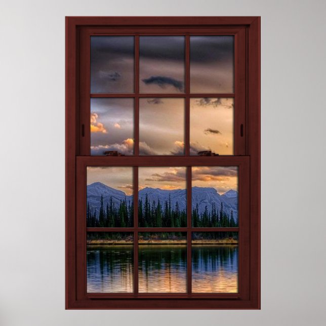 Cherry Wood Picture Window Landschaft Ansicht 2 vo Poster (Vorne)
