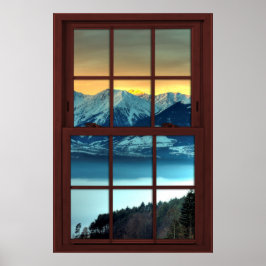 Cherry Wood Picture Window Mountain View 2 von 3 Poster