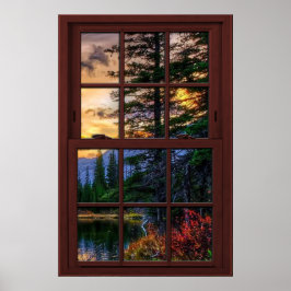 Cherry Wood Picture Window View 3 von 3 Poster